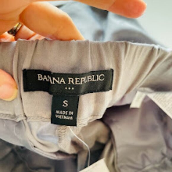 NWT Banana Repubilc Pant Trouser Metallic Satin Soft Pull On Drawstring Small - Picture 7 of 9